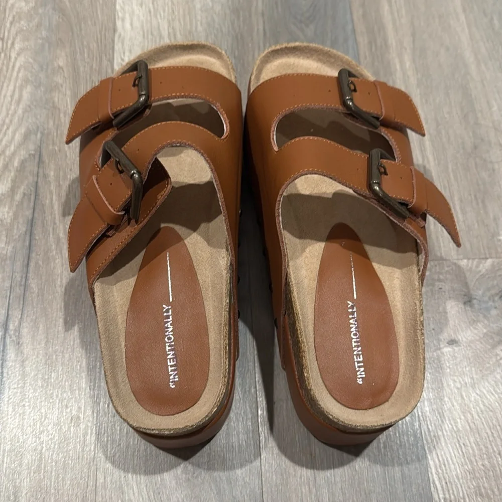 FREE PEOPLE INTENTIONALLY COOPER-2 LEATHER PLATFORM SANDAL - Picture 9 of 10